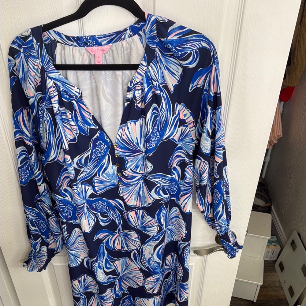 Lilly Pulitzer Blue Floral Dress